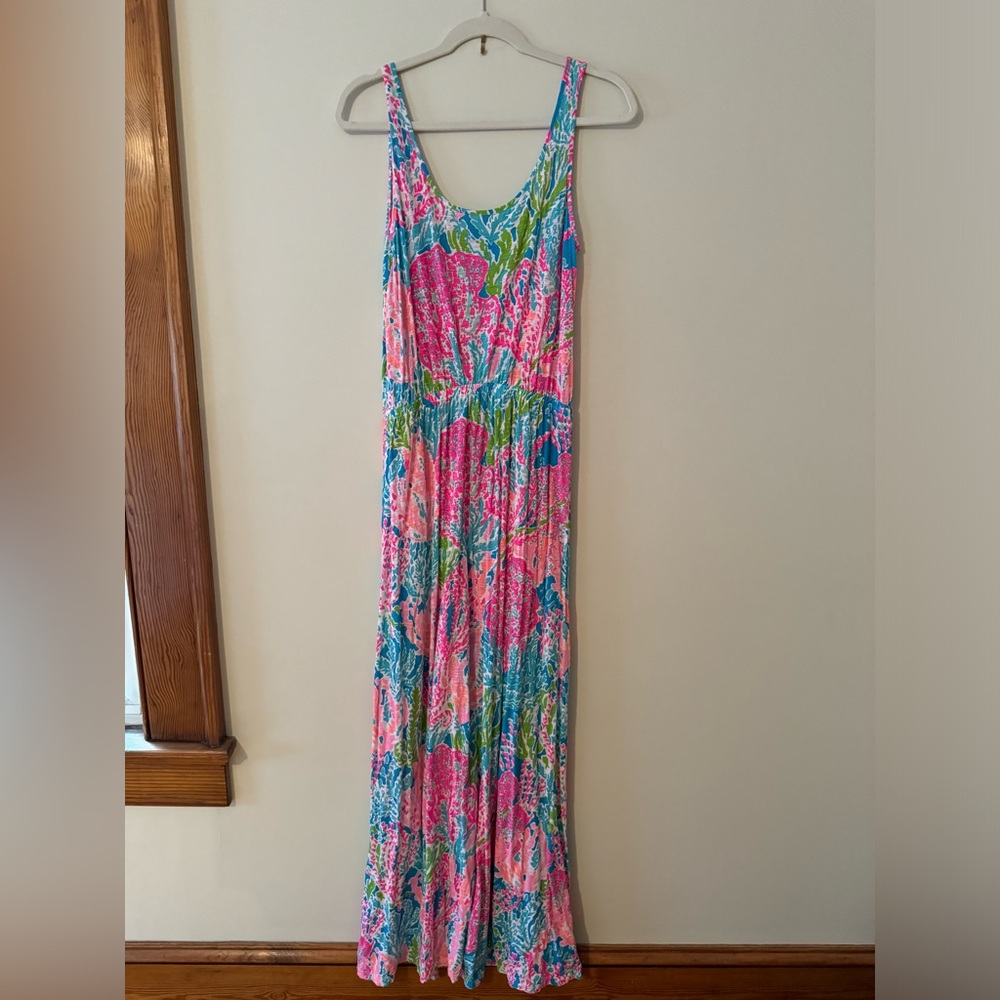 Lilly Pulitzer Bright Floral Tank Lets cha cha Maxi Dress - Picture 9 of 10